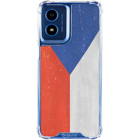 Czech Republic Flag Distressed Moto G 5G (2024) Clear Case